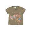 Βρεφική καλοκαιρινή μπλούζα κοντομάνικη για κορίτσι χακί 234009-4580 Boboli