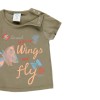 Βρεφική καλοκαιρινή μπλούζα κοντομάνικη για κορίτσι χακί 234009-4580 Boboli
