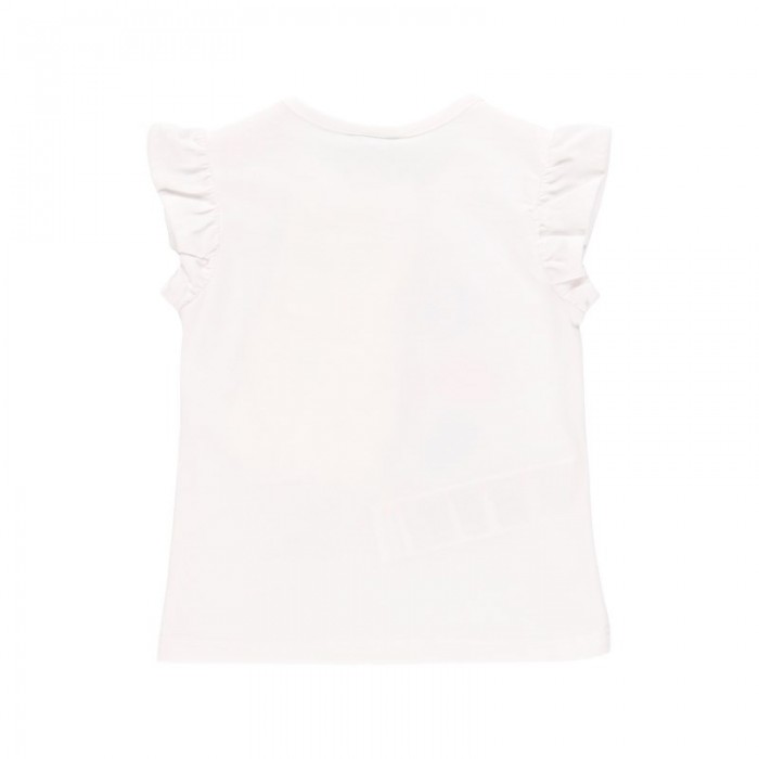 Βρεφική κοντομάνικη μπλούζα για κορίτσι λευκή 224064-1100 Boboli
