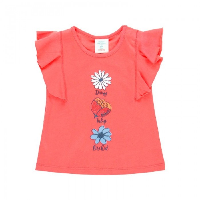 Βρεφική αμάνικη μπλούζα για κορίτσι κοραλί 204107-3740 Boboli