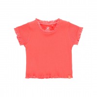 Βρεφική καλοκαιρινή μπλούζα κοντομάνικη για κορίτσι κοραλί 294016-3740 Boboli