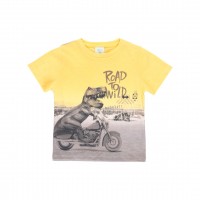 Βρεφική κοντομάνικη μπλούζα για αγόρι μουσταρδί 314143-1164 Boboli