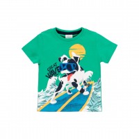 Βρεφική κοντομάνικη μπλούζα για αγόρι πράσινη 324076-4582 Boboli