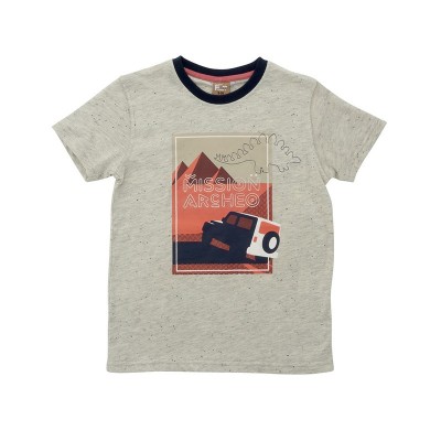 Παιδική κοντομάνικη μπλούζα για αγόρι γκρί 122-105120-1 Funky