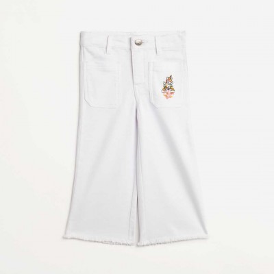 Βρεφική παντελόνα λύκρα για κορίτσι λευκό 124-731101-1 Funky