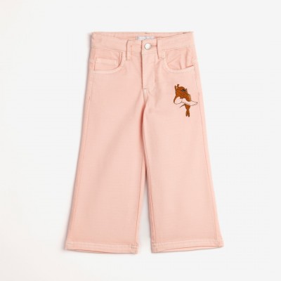 Βρεφική παντελόνα λύκρα για κορίτσι ροζ πούδρας 124-731102-1 Funky