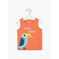 Βρεφική αμάνικη μπλούζα για κορίτσι πορτοκαλί 217-1202AL-621 Losan