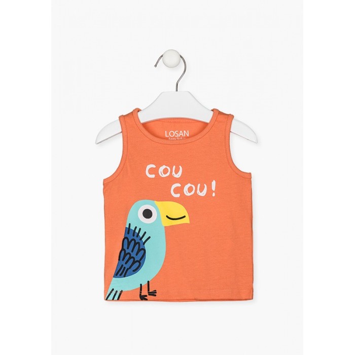 Βρεφική αμάνικη μπλούζα για κορίτσι πορτοκαλί 217-1202AL-621 Losan