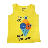 Βρεφική αμάνικη μπλούζα για κορίτσι κίτρινη 217-1202AL-640 Losan