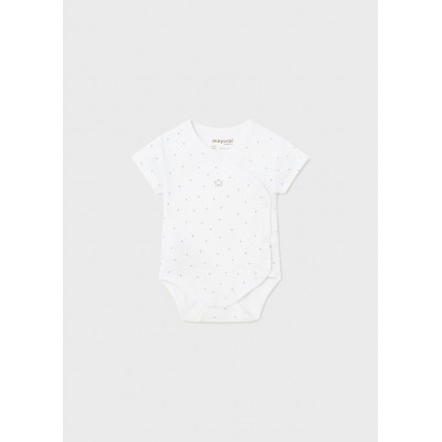 Βρεφικό κορμάκι λευκό-χακί Better Cotton 24-01718-019 Mayoral Newborn