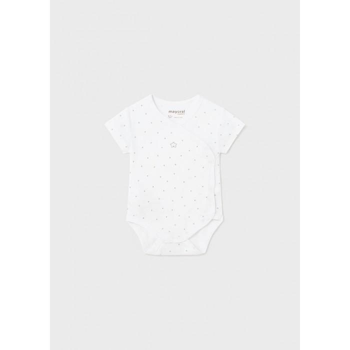 Βρεφικό κορμάκι λευκό-χακί Better Cotton 24-01718-019 Mayoral Newborn