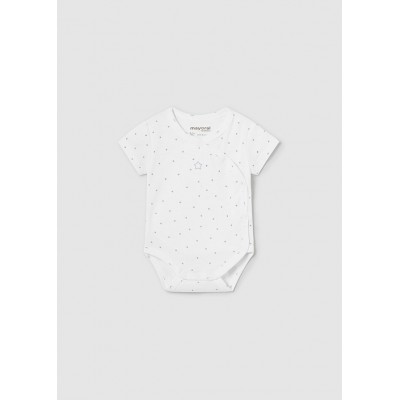 Βρεφικό κορμάκι λευκό-γαλάζιο Better Cotton 24-01718-022 Mayoral Newborn