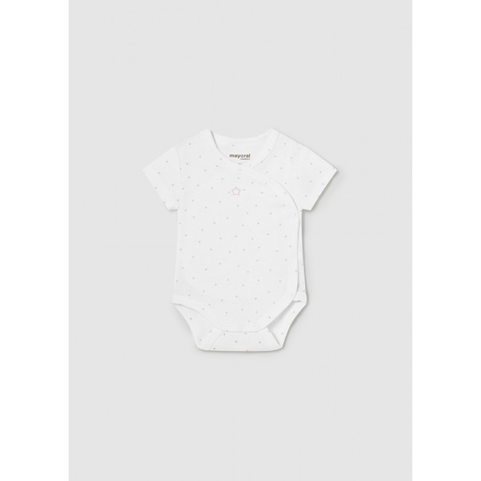 Βρεφικό κορμάκι λευκό-ροζ Better Cotton 24-01718-023 Mayoral Newborn