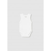 Βρεφικό κορμάκι αμάνικο λευκ΄ό Better Cotton 24-01719-027 Mayoral Newborn