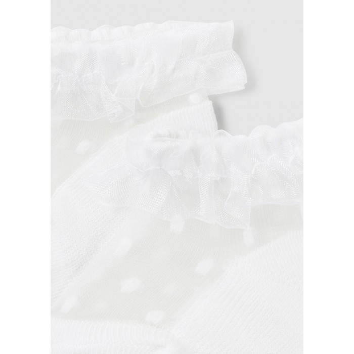 Βρεφικά καλτσάκια για κορίτσι λευκό 24-09712-090 Mayoral Newborn