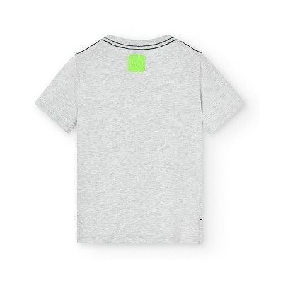Παιδική κοντομάνικη μπλούζα για αγόρι γκρί 506078-8095 Boboli